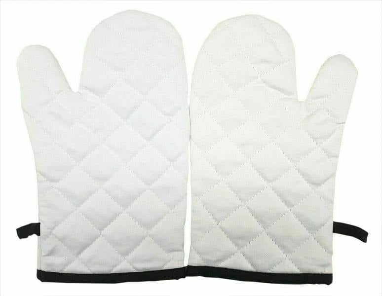 ATEK Pair Heat Resistant Kitchen Oven Gloves Mitts White