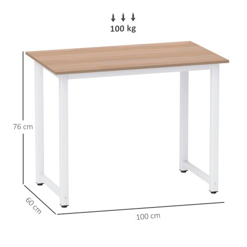 Wyld Haus Raha 100cm White Metal Frame Writing Desk