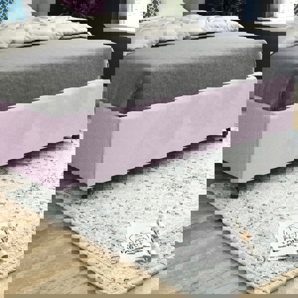 Casa Magna Zampa Curved Top Curved Winged Upholstered Soft Velvet Bed Frame - Pink