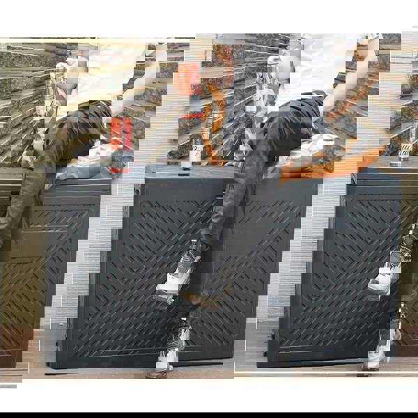 Gr8 Garden Anthracite 280L Plastic Storage Box Garden Outdoor Shed Utility Cushion Chest