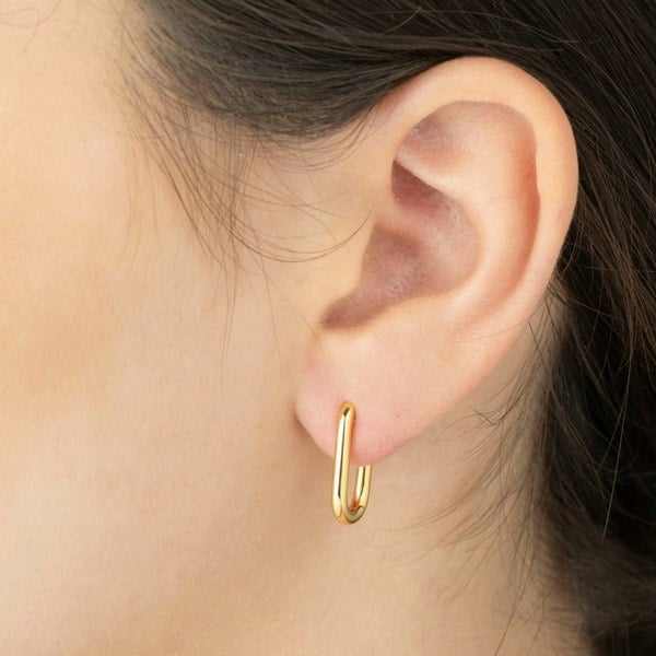 Gold Trip Two Tone Convertible Oval Hoop Earrings