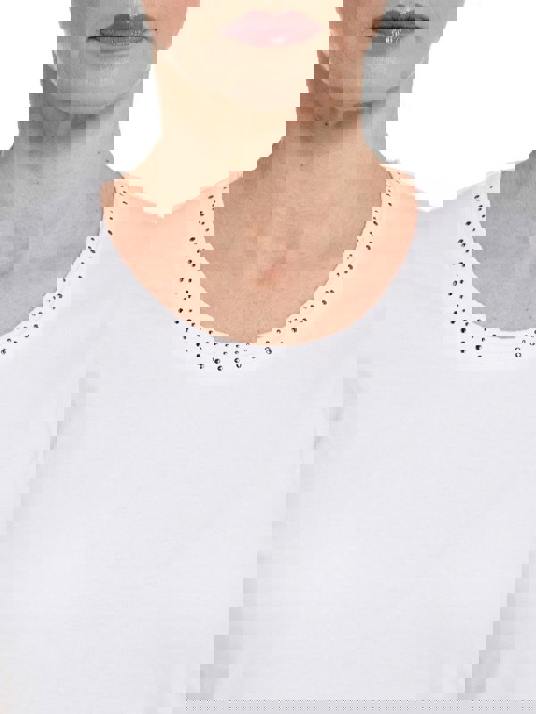 PennyPlain Nailhead Top - White