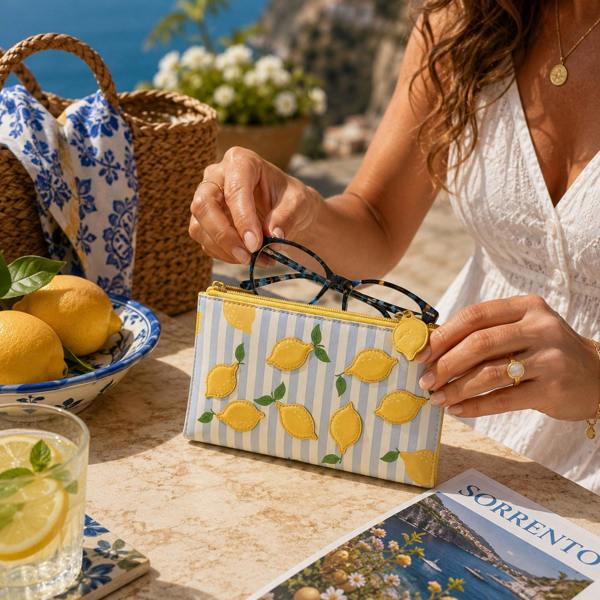 Mala Leather Sorrento Lemon Leather Glasses Case