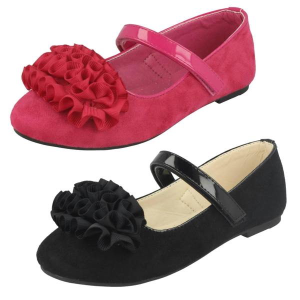 Spot On Girls Spot On Frill Trim Ballerinas H2448