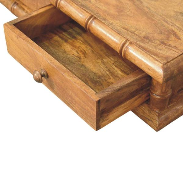 Artisan Furniture Solid Wood Bamboo Wall-Mounted Console, 2 Drawers, Brown