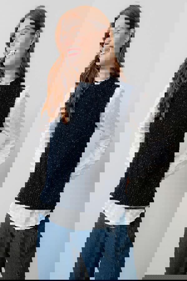 Lily & Me Eva Cotton Knit Tank Top Navy