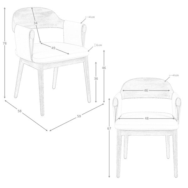 Angel Cerdá Walnut and cream leatherette chair 5186