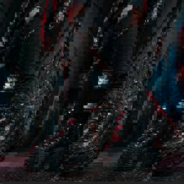 New Rock M-106WALL-C65 Black Leather Platform Ankle Boots