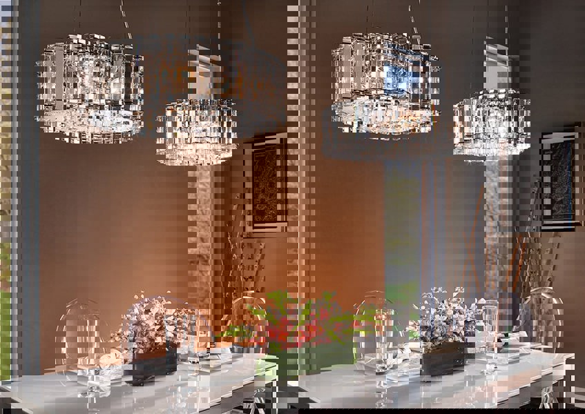 8 Bulb Chandelier Hanging Pendant LIght Chrome LED G9 3.5W Bulb Loops