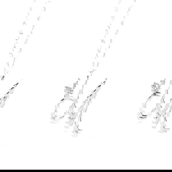 Say It With Winged Diamond Initial Necklace - Sterling Silver