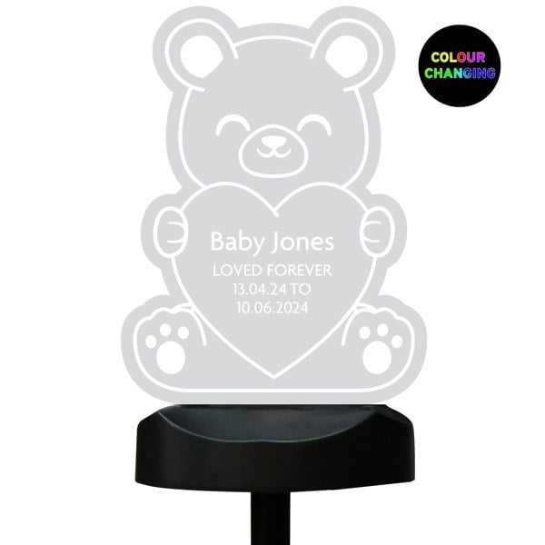Personalised Memento Company Personalised Bear Memorial Outdoor Solar Light