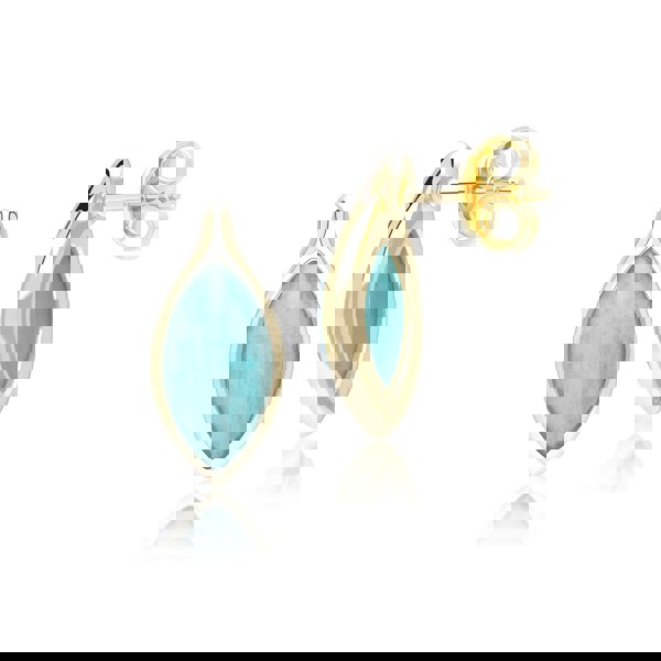 Gemondo Classic Marquise Amazonite Stud Earrings in 9ct Yellow Gold