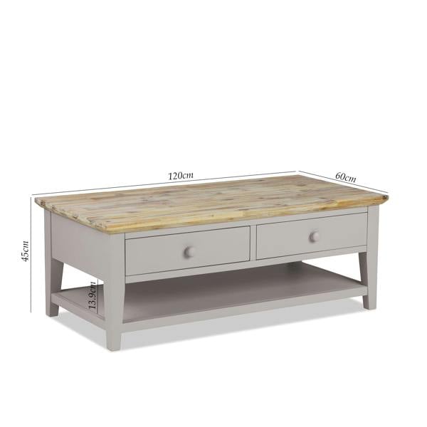 Statement Furniture Florence Wooden Coffee Table with Drawers and Shelf
