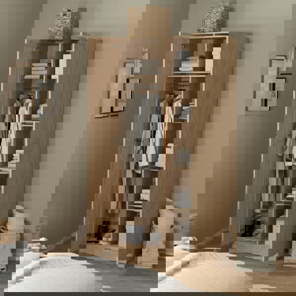 Furniture To Go Brande Wardrobe with 2 Frame Doors in Jackson Hickory