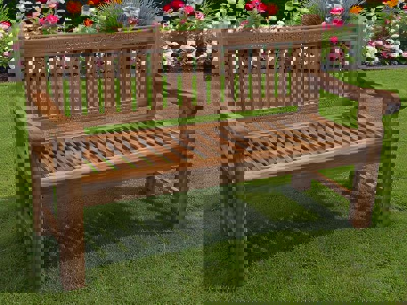 Memorials Direct Premium Chunky Teak Memorial Bench, Add Your Personal Engraving