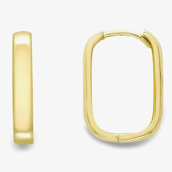 T. H. Baker 9ct Gold Square Huggie Hoop Earrings 120525114403