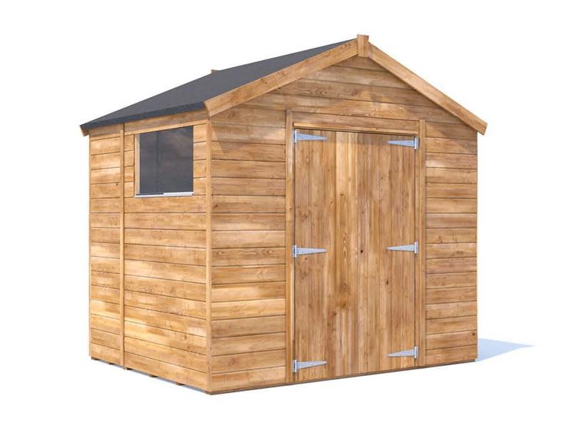 Dunster House Wooden Garden Shed 2.4 x 1.8m (6' x 4') 12mm Walls Window Apex Roof Superfelt Overlord Modular