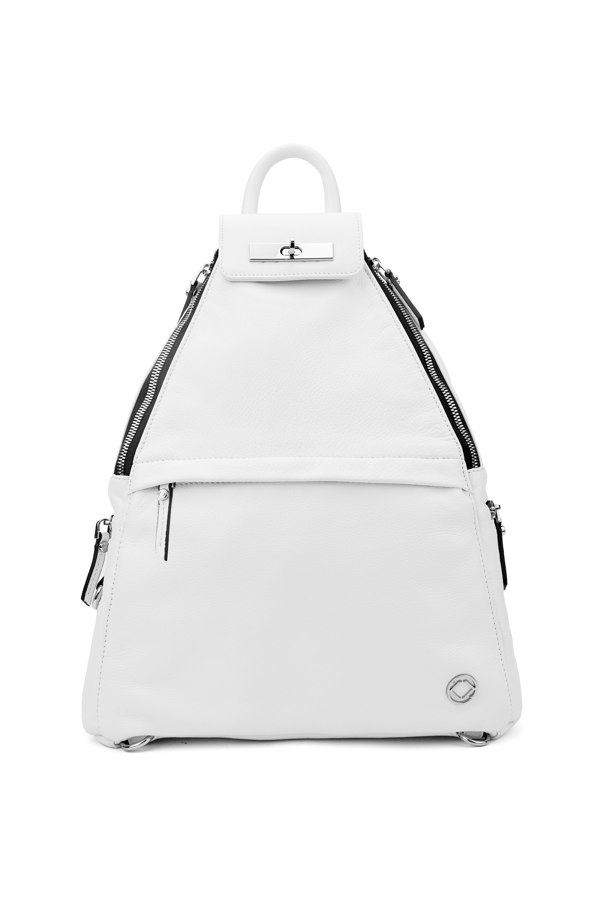 Aryella White Leather Rucksack