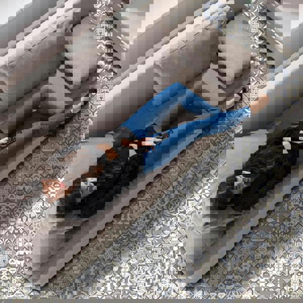 WFS6002 - Limestone Spanish Tiles Floor Stickers 120cm x 60 cm