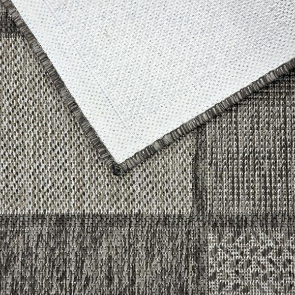 Non-Slip Rug for Kitchen, Dining Room and Hallway, Taupe Brown Flat Weave Sisal Look with Rubber Backing