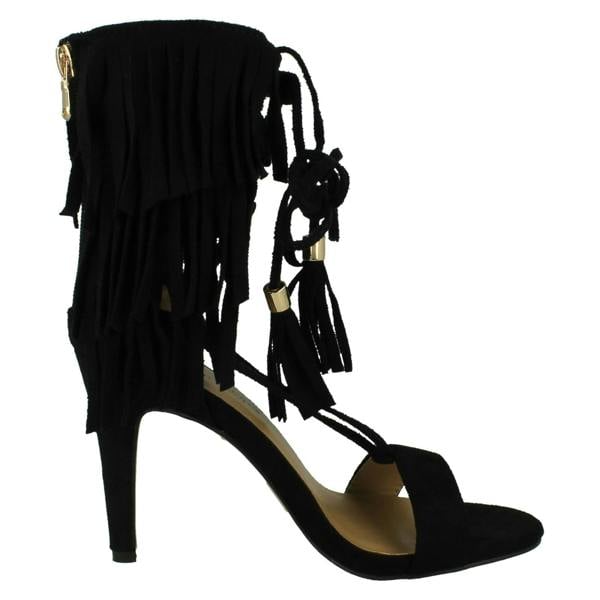 Anne Michelle Ladies Anne Michelle Tassle Open Toe Heels