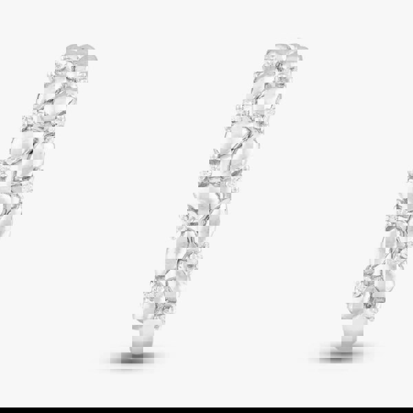 T. H. Baker 9ct White Gold 0.05ct Brilliant Cut Diamond Two Row Ring 537680 375/WG O