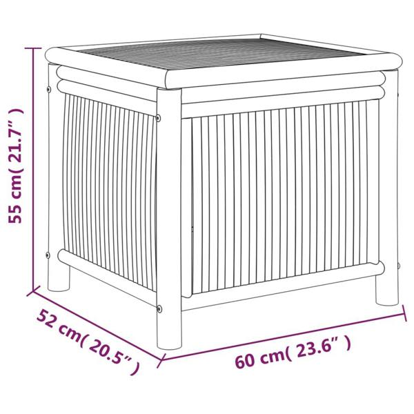 Berkfield Garden Storage Box 60x52x55cm Bamboo