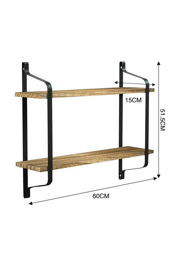Living and Home 2 Tier Decor Floating Wall Shelf