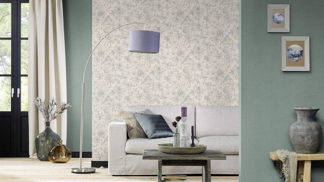 Rasch Wallpaper Elegant Nature Sketch White Wall Paper 449440