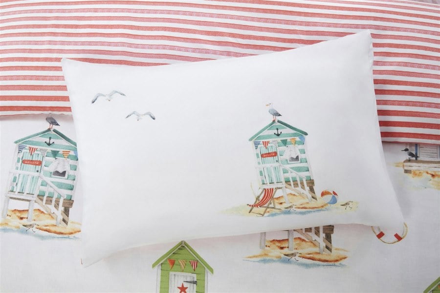 HomeSpace Direct Beach Huts Reversible Duvet Cover Bedding Set