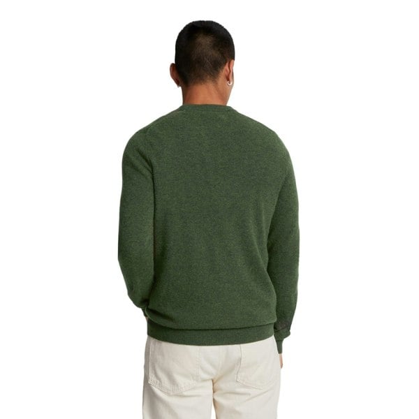 Lyle & Scott Mens Lambswool Blend Crew Neck Long-Sleeved Jumper - Dark Green Marl