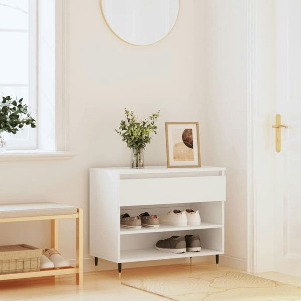 Berkfield Shoe Cabinet White 70x36x60 cm Engineered Wood