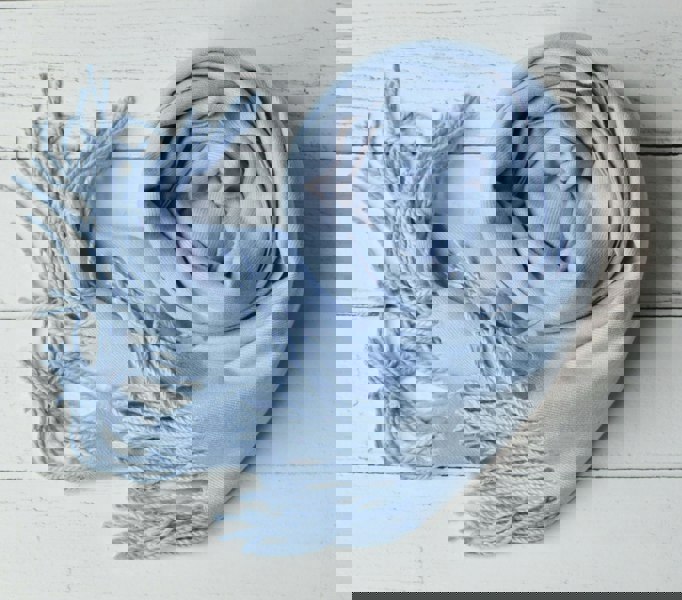 Antonia York Powder Blue Pashmina | Drew Light Blue Super Soft Large Special Occasion Wrap with Tassels