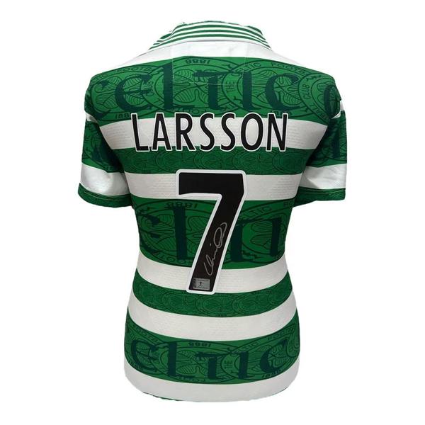 Unbranded Henrik Larsson signed Celtic 1995/97 official retro shirt