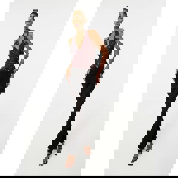 Pink Vanilla Polka Dot Ruched Side Halter Top