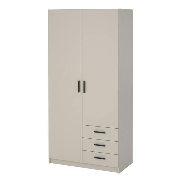 Furniture To Go Sprint Wardrobe with 2 Doors + 3 Drawers in Cashmere
