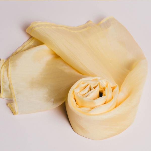 Golden Yellow Silk Scarf – Hand-Dyed Mulberry Silk, Eid & Festival Wrap