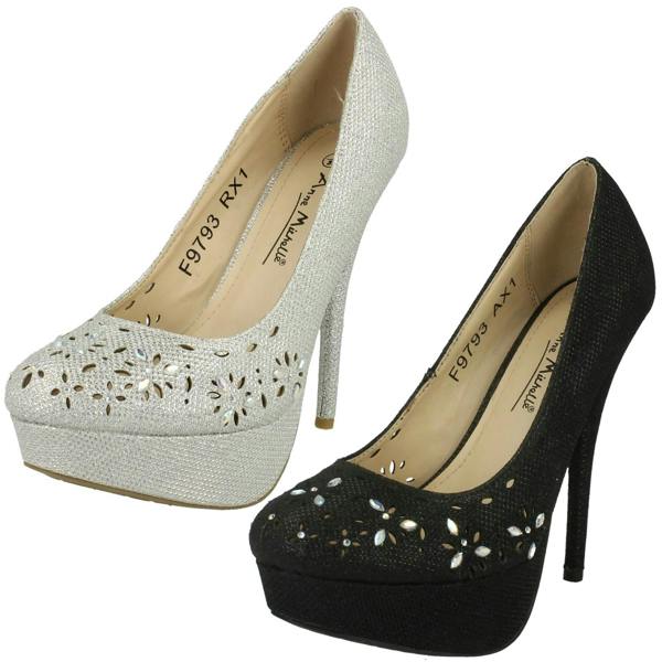 Anne Michelle Ladies Anne Michelle Glitter Stiletto Heels