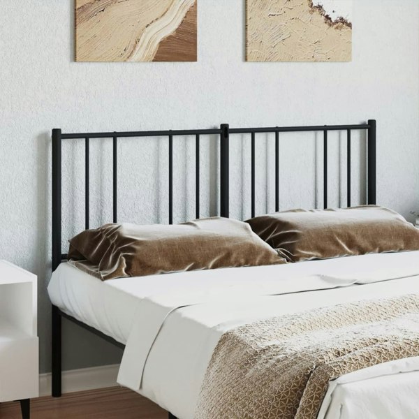 Berkfield Metal Headboard Black 150 cm