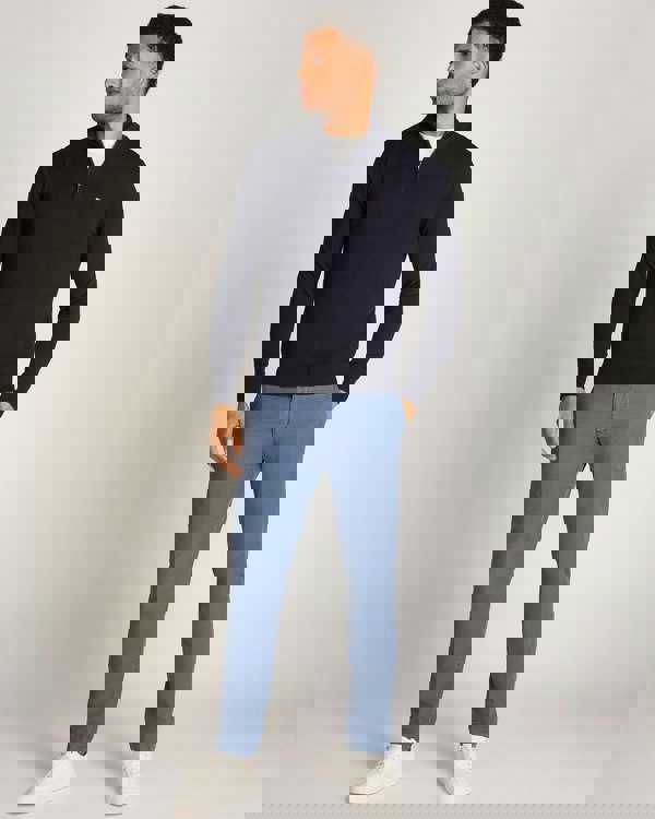 Tommy Hilfiger Essential Cotton 1/4 Zip Mock Mens Sweatshirt - Desert Sky