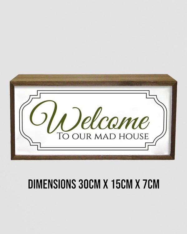 Light Box Home Welcome To Our Mad House