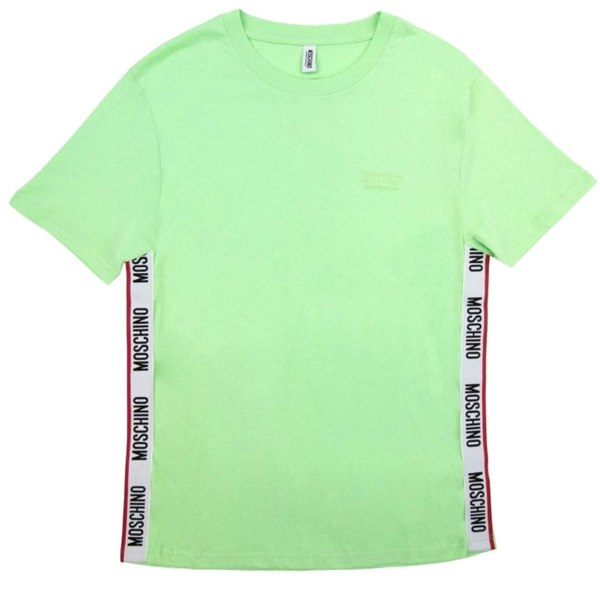 Moschino Taped Hem Logo Green T-Shirt XS