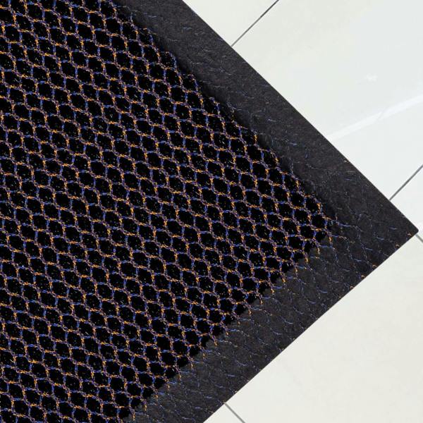 Ultralux Mesh Dirt Trapper Door Mat – Non-Slip Vinyl Indoor/Outdoor Scraper Entrance Mat – Metallic Blue & Orange – Multiple Sizes UMMBL