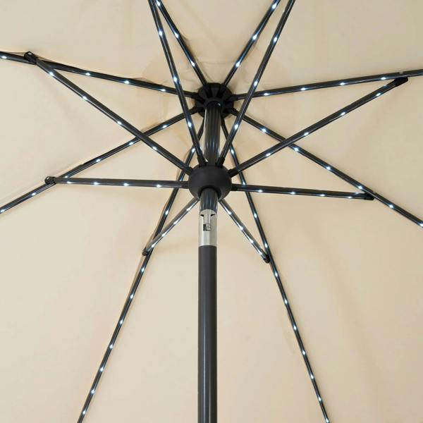 Jardi LED Tilt Parasol 2.7m – Cream