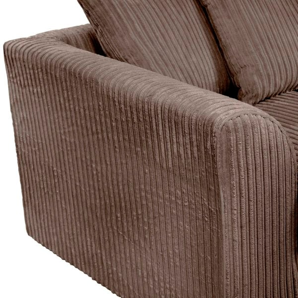 SQUAREBOXX Dylan Jumbo Cord 3+2 Seater Fabric Sofa in Chocolate
