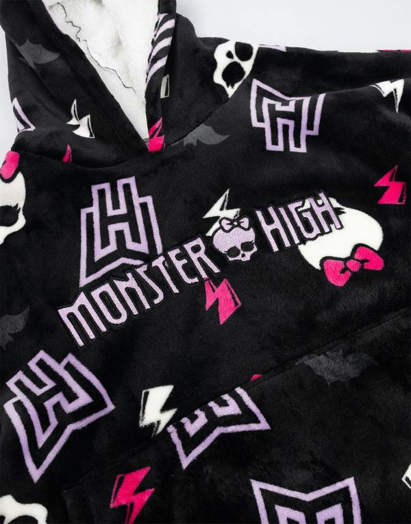 Monster High Womens Multicoloured Skull & Lighting Bolt Blanket Hoodie (One Size)
