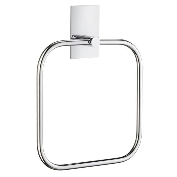 Chromed stainless steel square towel ring