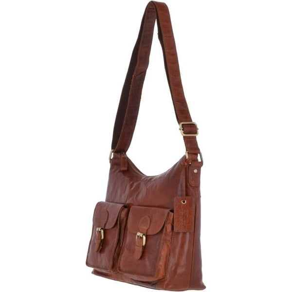 Ashwood Womens Vintage Two Pocket Leather Shoulder Bag: G21