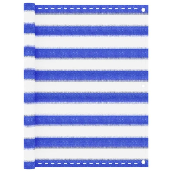 Berkfield Balcony Screen Blue and White 90x500 cm HDPE