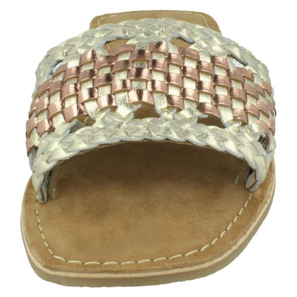 Leather Collection Ladies Leather Collection Flat Weave Mules F00272